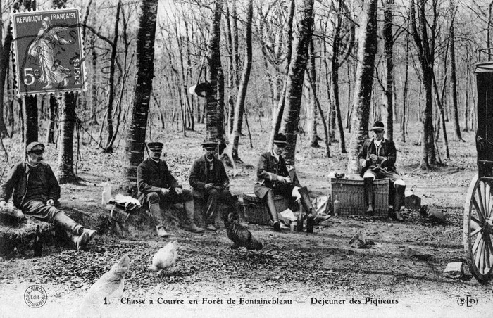 En forêt de Fontainebleau - Don de M. P. Mauranges à la Société de Vènerie